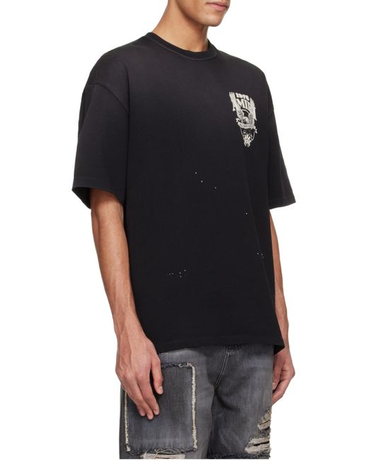 Amiri Black Round Neck T-Shirt for men