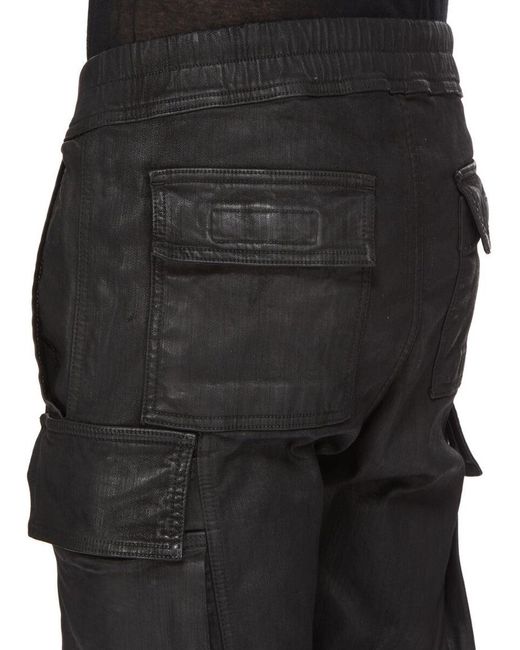 Rick Owens Black Drawstring Casual Pants for men