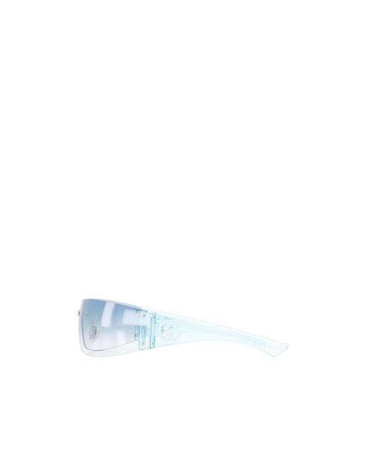 Gucci White Eyewear Gradient Lense Shield Sunglasses for men