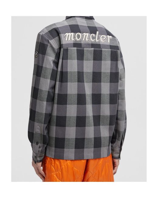 Moncler Gray X Mercedes-Benz By Nigo Plaid Cotton Shirt for men