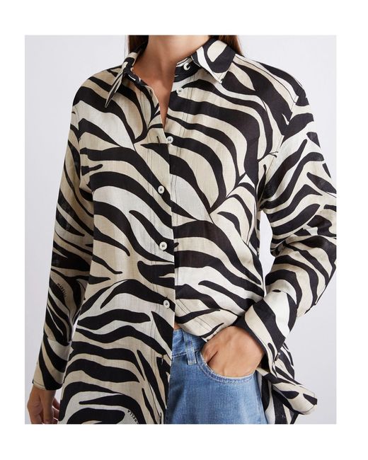 Marella Black Printed Linen Shirt
