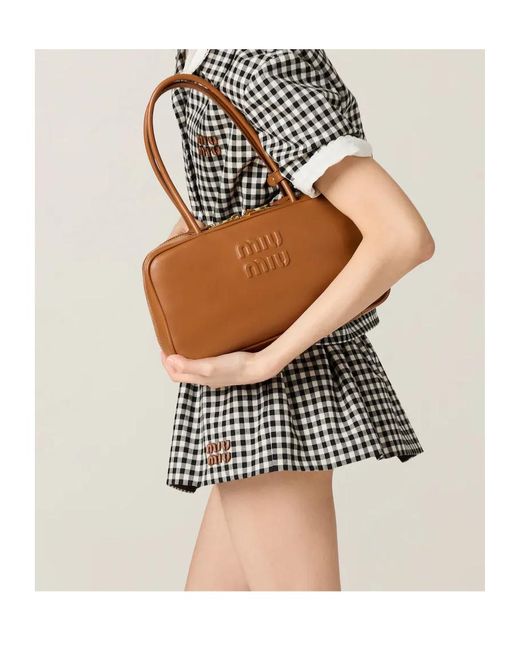 Miu Miu Black Checked Mini Skirt