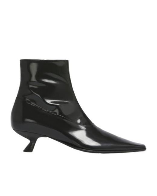 Marni Black Pointed Heeled Ankle Boots