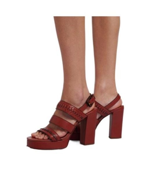 Zimmermann Red Woven Platform Sandals