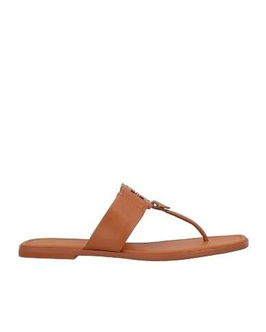 Tory Burch Brown Minimal Flip Flops