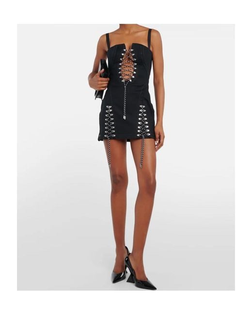 Dion Lee Black Tie-Dye Mini Dress