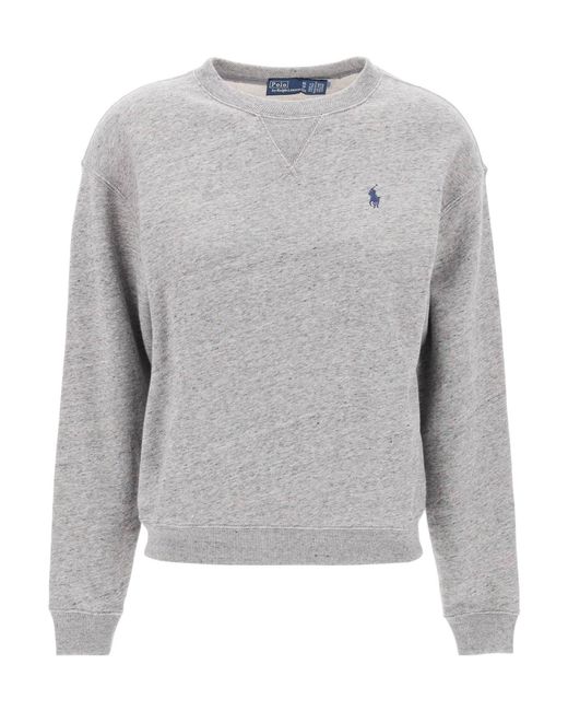 Polo Ralph Lauren Gray Lightweight Fleece Crewneck Sweatshirt