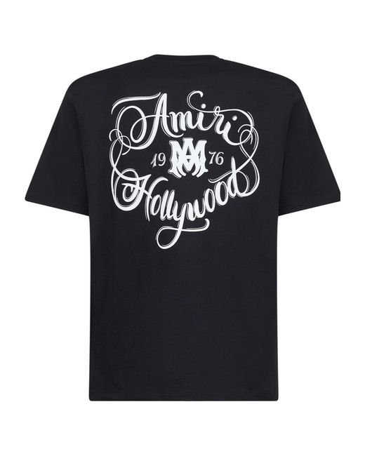Amiri Black Logo-Printed Crewneck T-Shirt for men