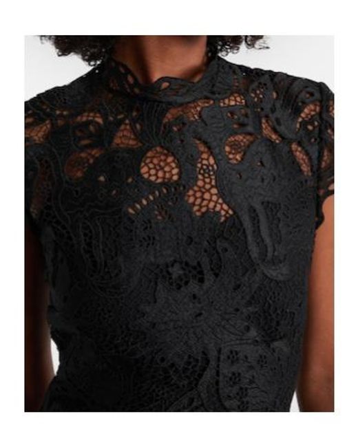 Staud Black Rosaline Guipure Lace Cocktail Dress
