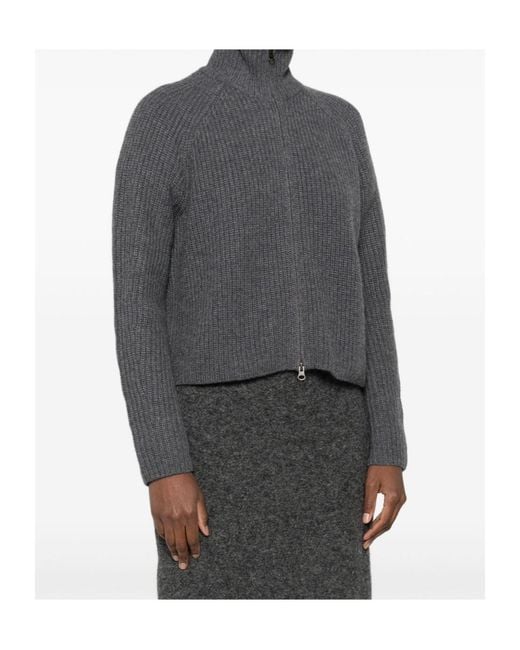 Lisa Yang Gray Zip-Up Cardigan