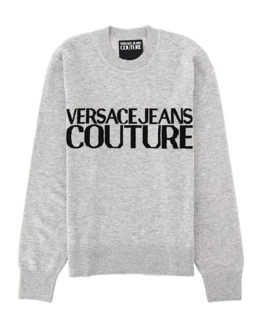 Versace Jeans Gray Long-Sleeved Sweater for men