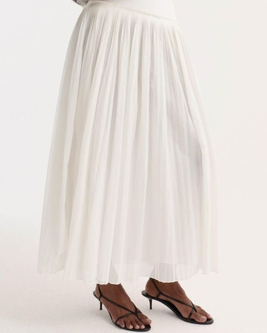 Rohe White Pleated Midi Skirt