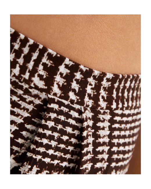 Norma Kamali Multicolor Pleated Houndstooth Trousers