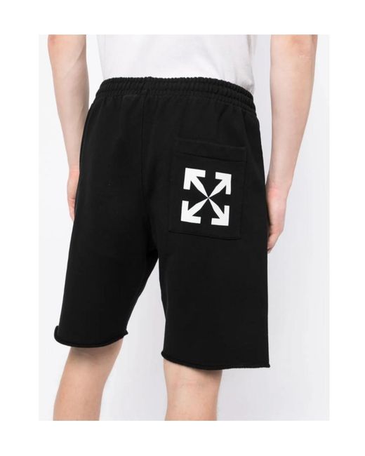 Off-White c/o Virgil Abloh Black Single Arrow Cotton Track Shorts for men