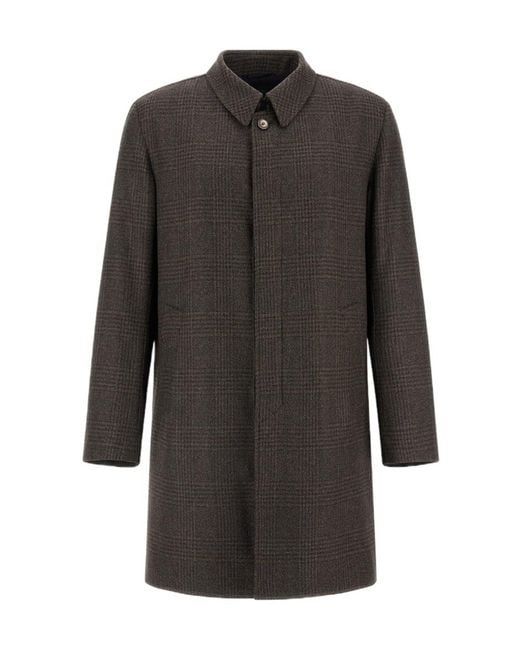 Herno Gray Long-Sleeved Coat for men