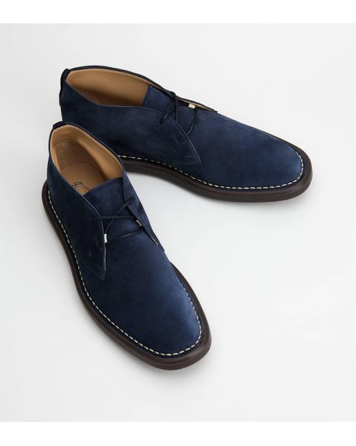 Tod's Blue Ideal 06G Lace-Up Ankle Boots for men