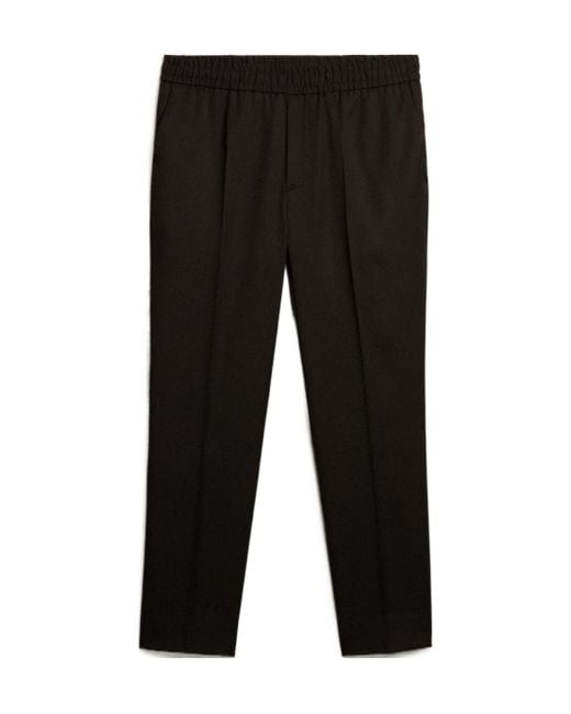 Golden Goose Deluxe Brand Black Logo-Plaque Straight-Leg Trousers for men