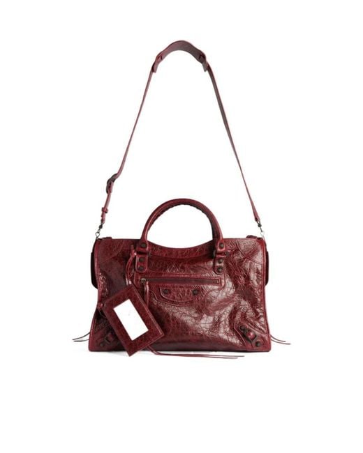 Balenciaga Red Le City Medium Tote Bag