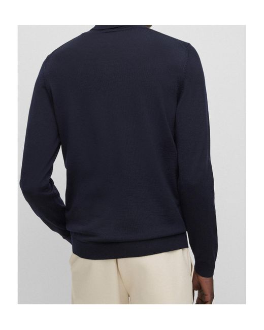 Boss Blue Boss Roll-Neck Knitted Jumper for men