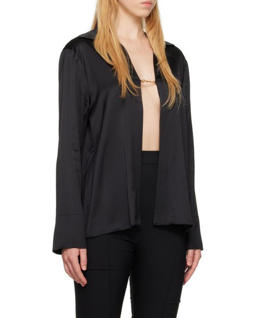 Jacquemus Blue Logo Plaque Long-Sleeve Shirt