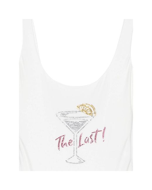 Oseree White Oséree Crystal Motif One-Piece Swimsuit