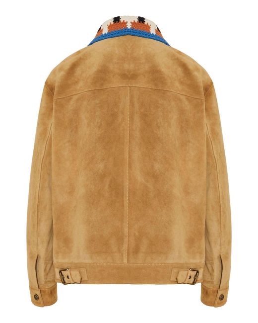 Etro Brown Crocheted Collar Jacket