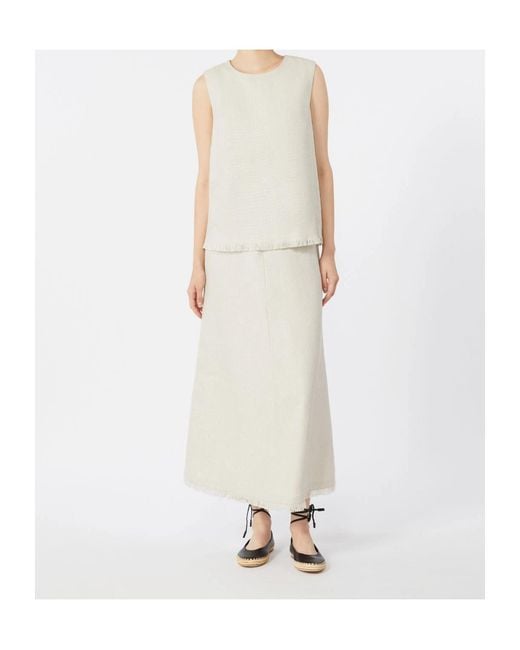 Max Mara White 'S Anika Fringed Sleeveless Top