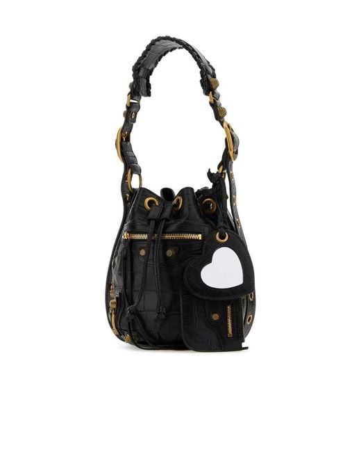 Balenciaga Black Le Cagole Xs Bucket Shoulder Bag