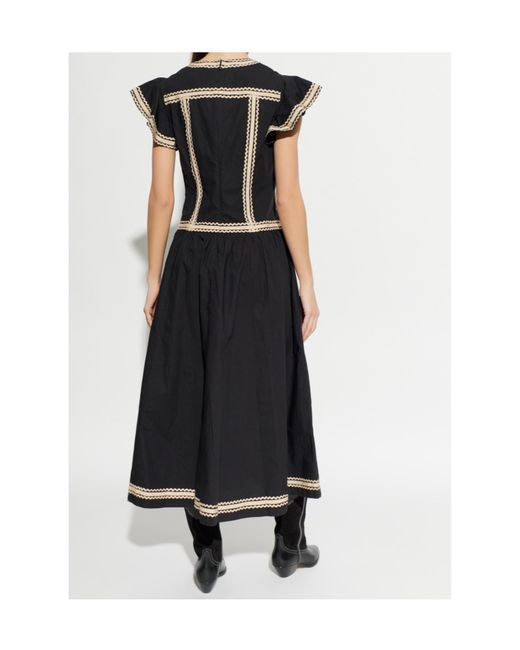 Ulla Johnson Black Concetta Midi Dress
