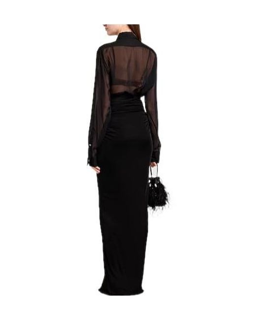 Saint Laurent Black Solid Bodycon Skirt