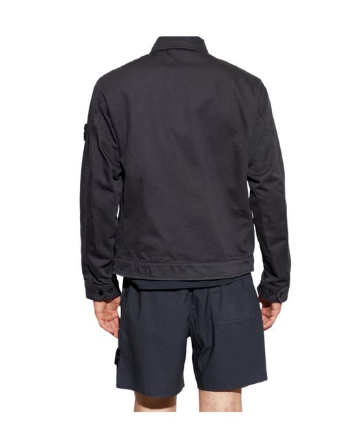 Stone Island Blue Long-Sleeved Casual Jacket for men