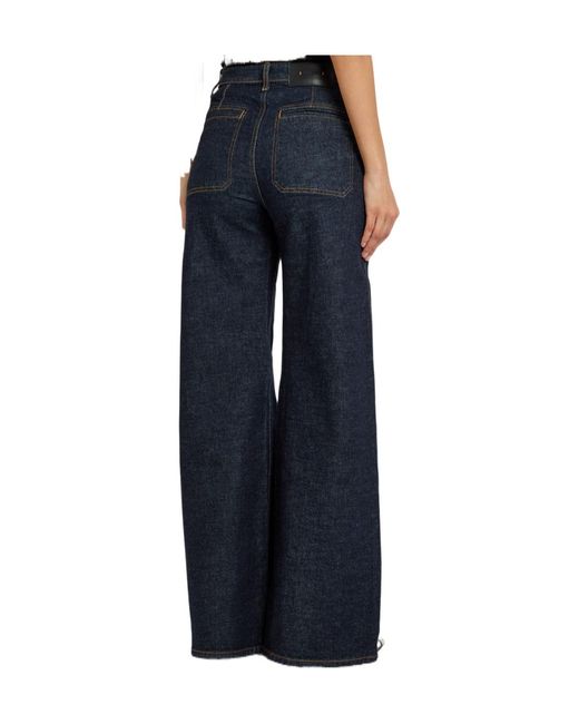 Khaite Blue Wide-Leg Cut Jeans
