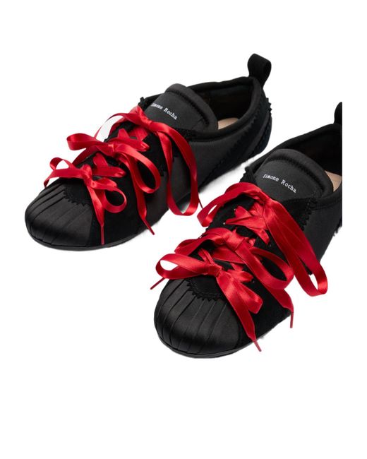 Simone Rocha Red Lace-Up Sneakers