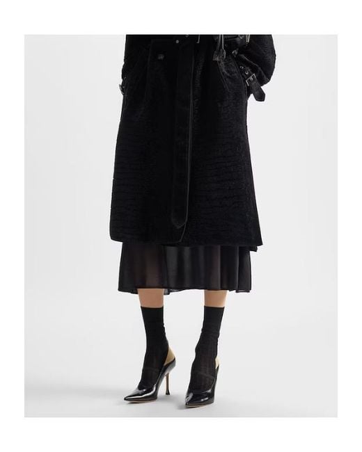 Fendi Black Nude And Leather Court Shoes