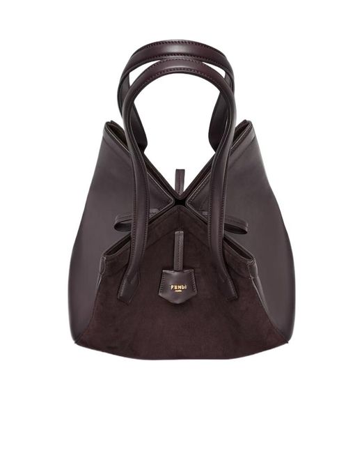 Fendi White Origami Medium Tote Bag