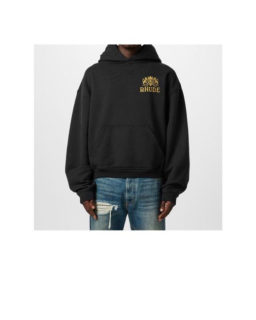 Rhude Black Hoodie for men