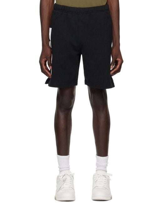 Heron Preston Black Logo Printed Shorts for men