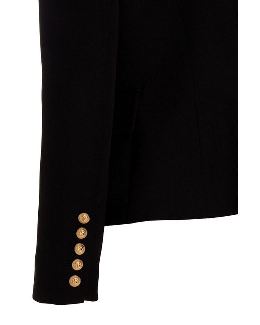 Balmain Blue Button Embellished Tailored Blazer