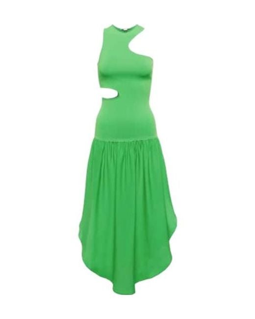 Stella McCartney Green Asymmetric Cutout Midi Dress