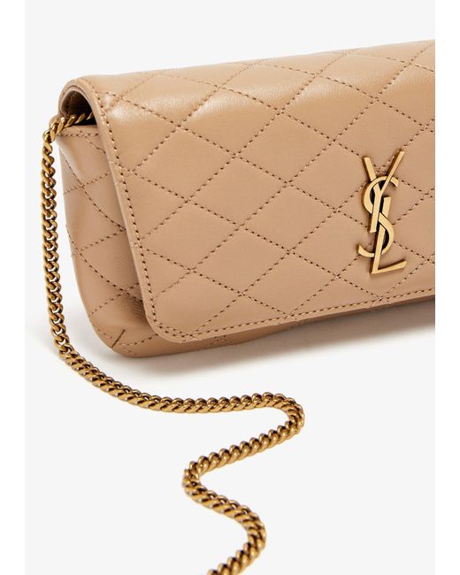 Saint Laurent Natural Gaby Chain Phone Holder