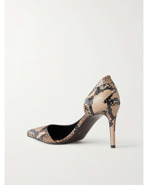 Khaite Metallic Jett D'Orsay Snake-Effect Leather Pumps