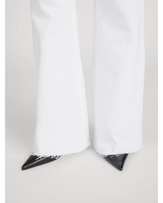 FRAME White Frayed-Hem Jeans