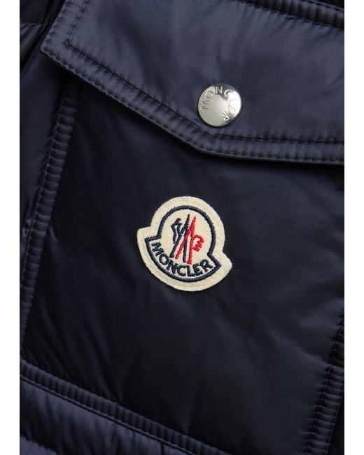 Moncler Blue Verith Hooded Padded Nylon Jacket for men