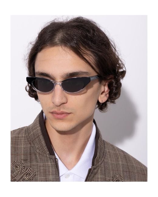 McQueen White Cat-Eye Sunglasses for men