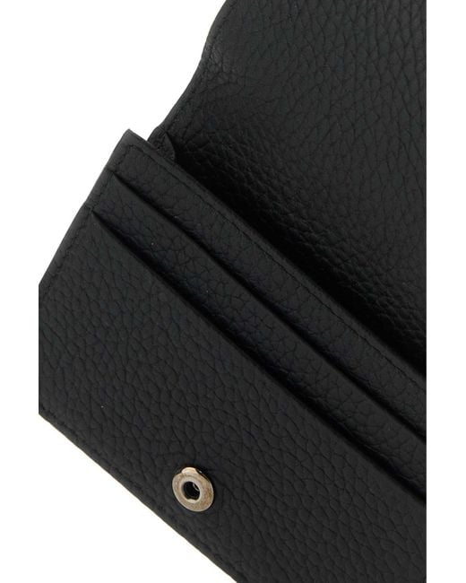 Dolce & Gabbana Black Logo Embossed Foldover Top Wallet for men