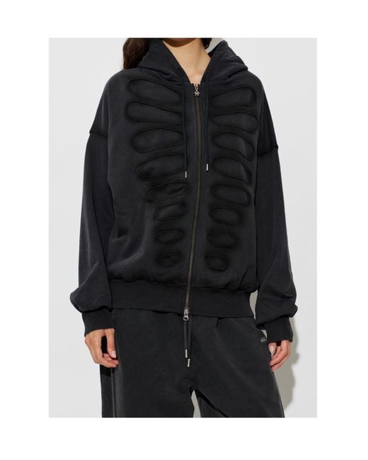 AVAVAV Black Tim Panelled Zip-Up Hoodie