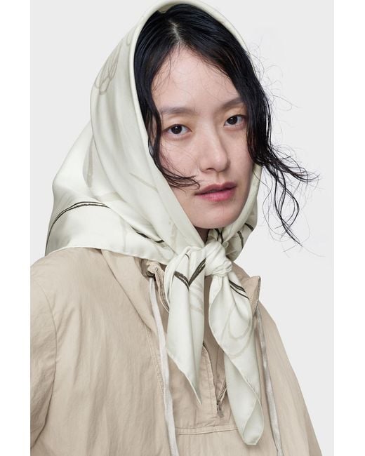 Maison Margiela White Scribbled Numerical Foulard
