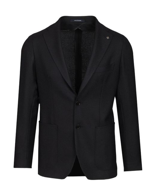 Tagliatore Black Single-Breasted Blazer for men