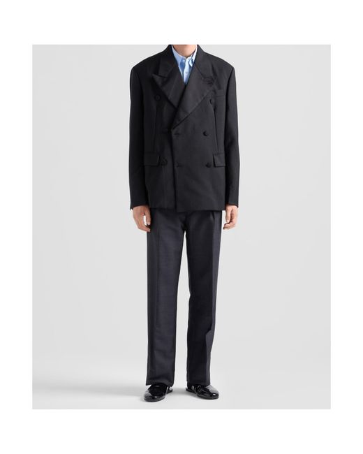 Prada Black Double-Breasted Blazer for men