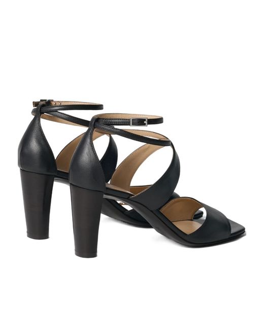 Lemaire Black Cross Sandals 80 Mm Heel